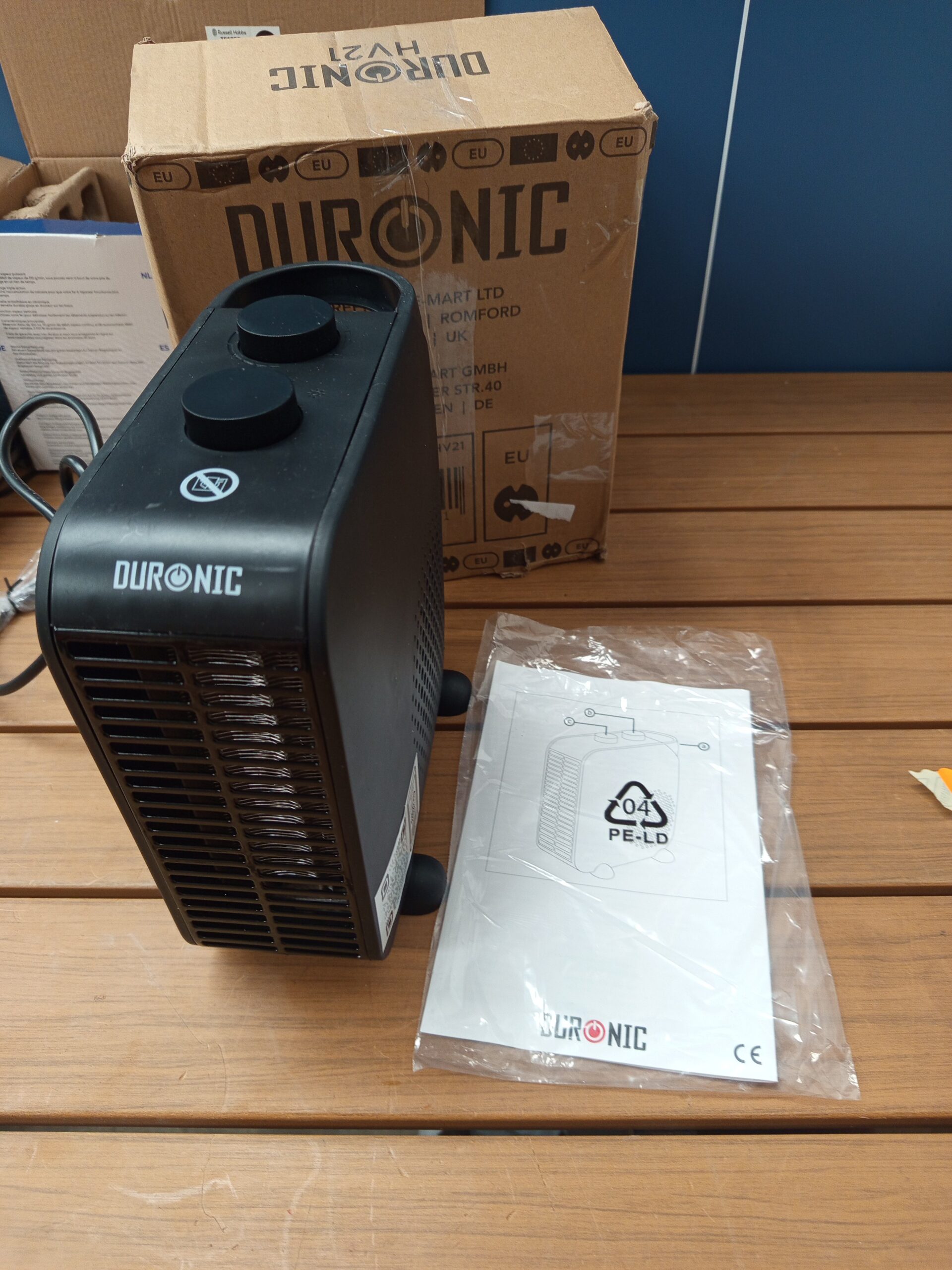 Duronic HV21 Calefactor eléctrico 2000W | Termoventilador 2 Niveles potencia - Imagen 4