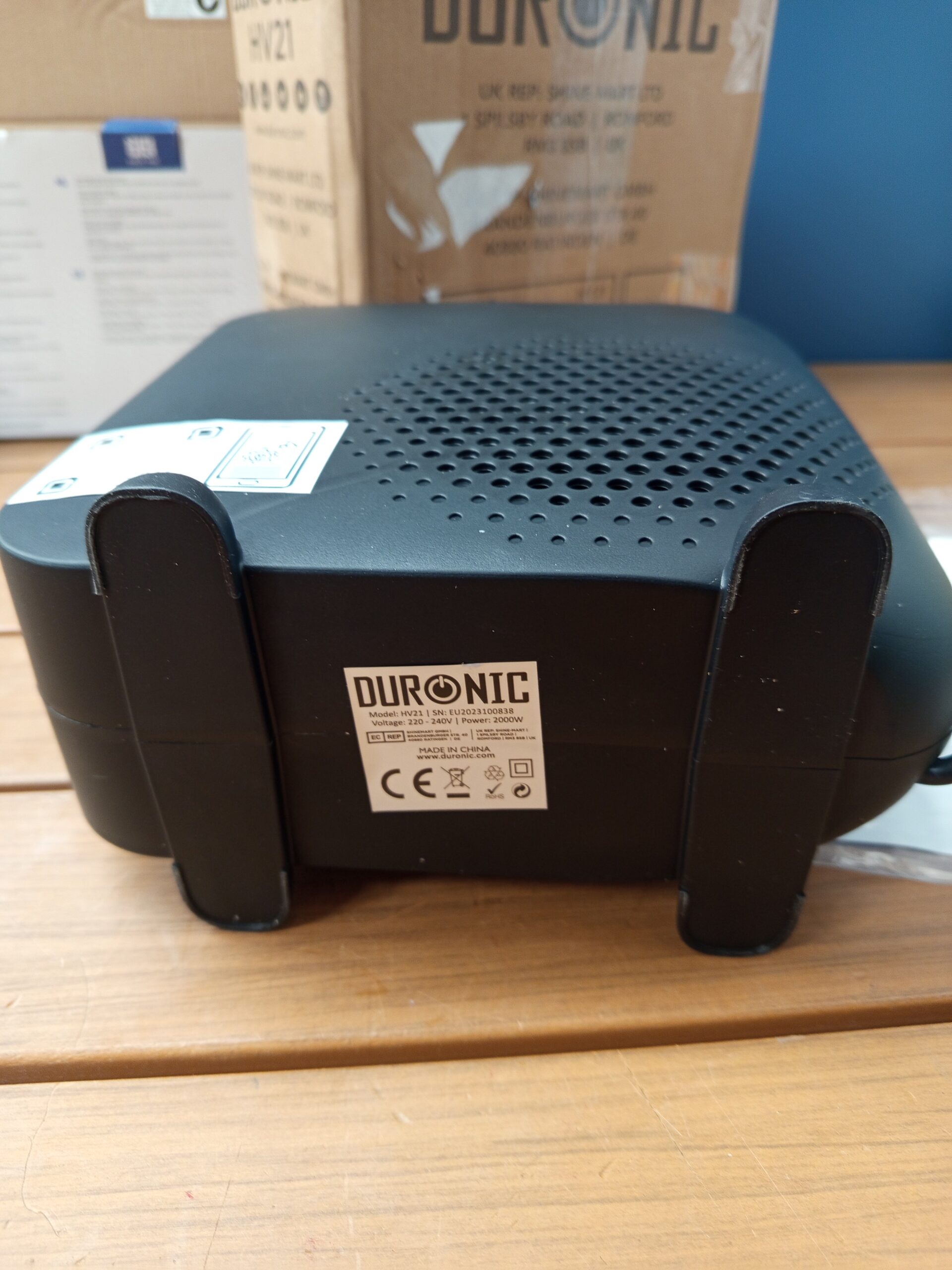 Duronic HV21 Calefactor eléctrico 2000W | Termoventilador 2 Niveles potencia - Imagen 3