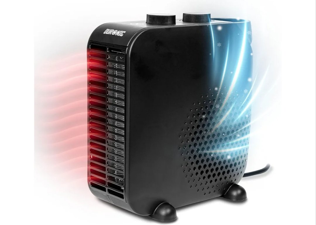 Duronic HV21 Calefactor eléctrico 2000W | Termoventilador 2 Niveles potencia