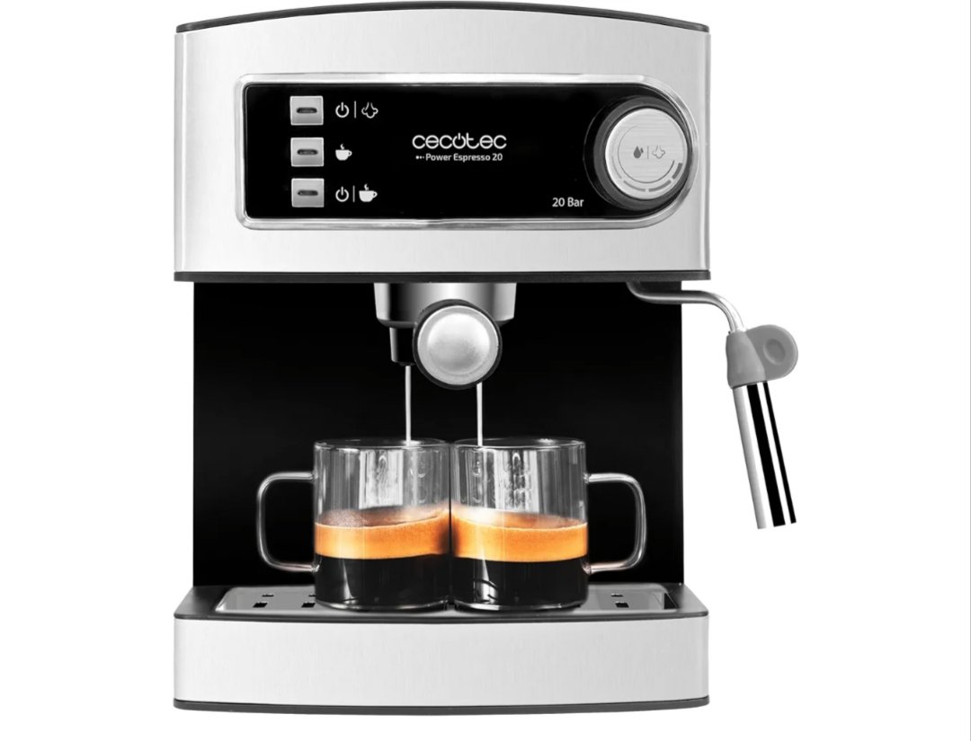 Cecotec Cafetera Express para Espresso y Cappuccino Power Espresso 20. 850W.