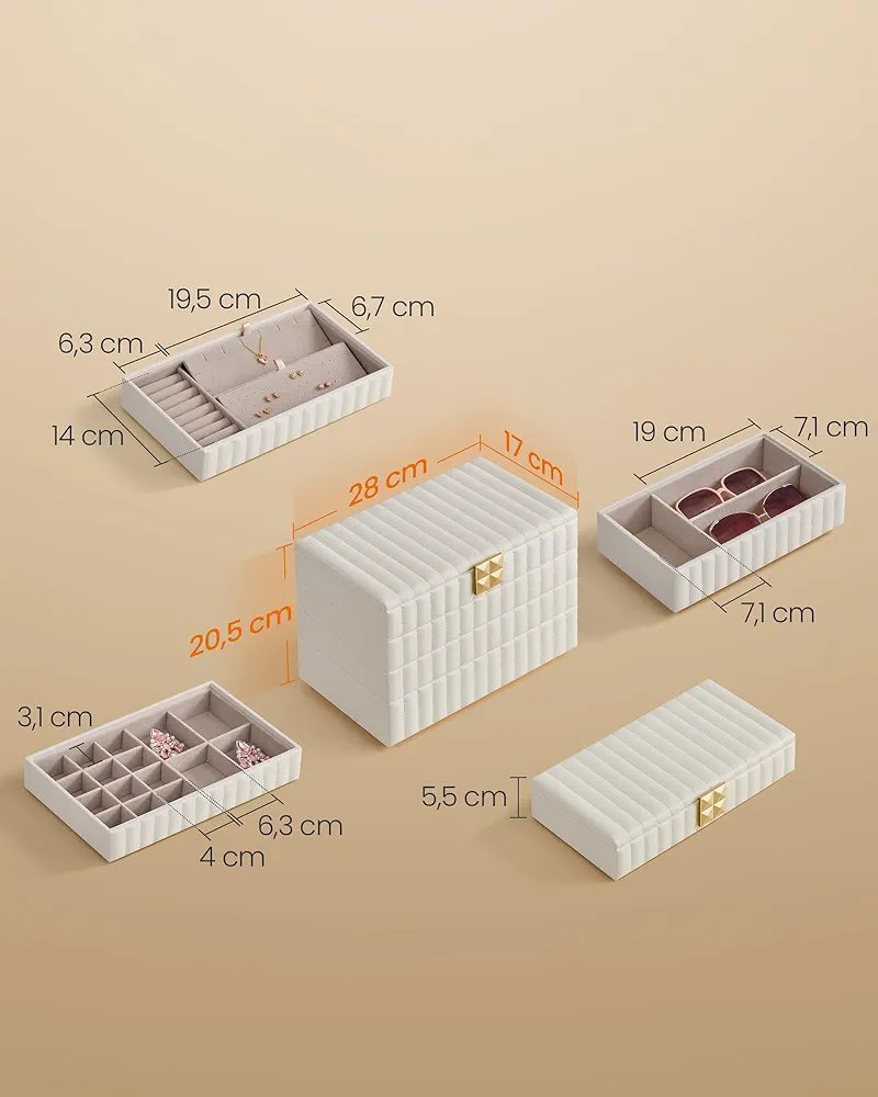 Caja Joyero Apilable - JBC181W01 - SONGMICS - Imagen 2