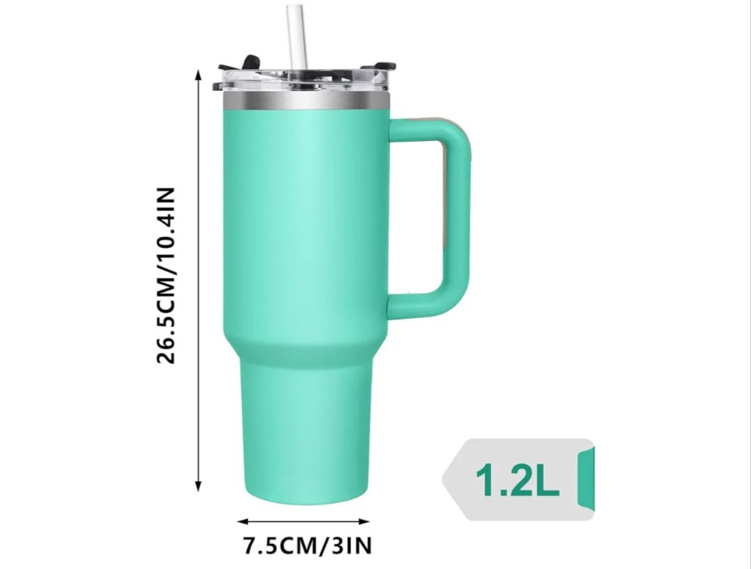Taza Termo cafe para Llevar, Taza Termica 1200ml con Tapa y Pajitas.