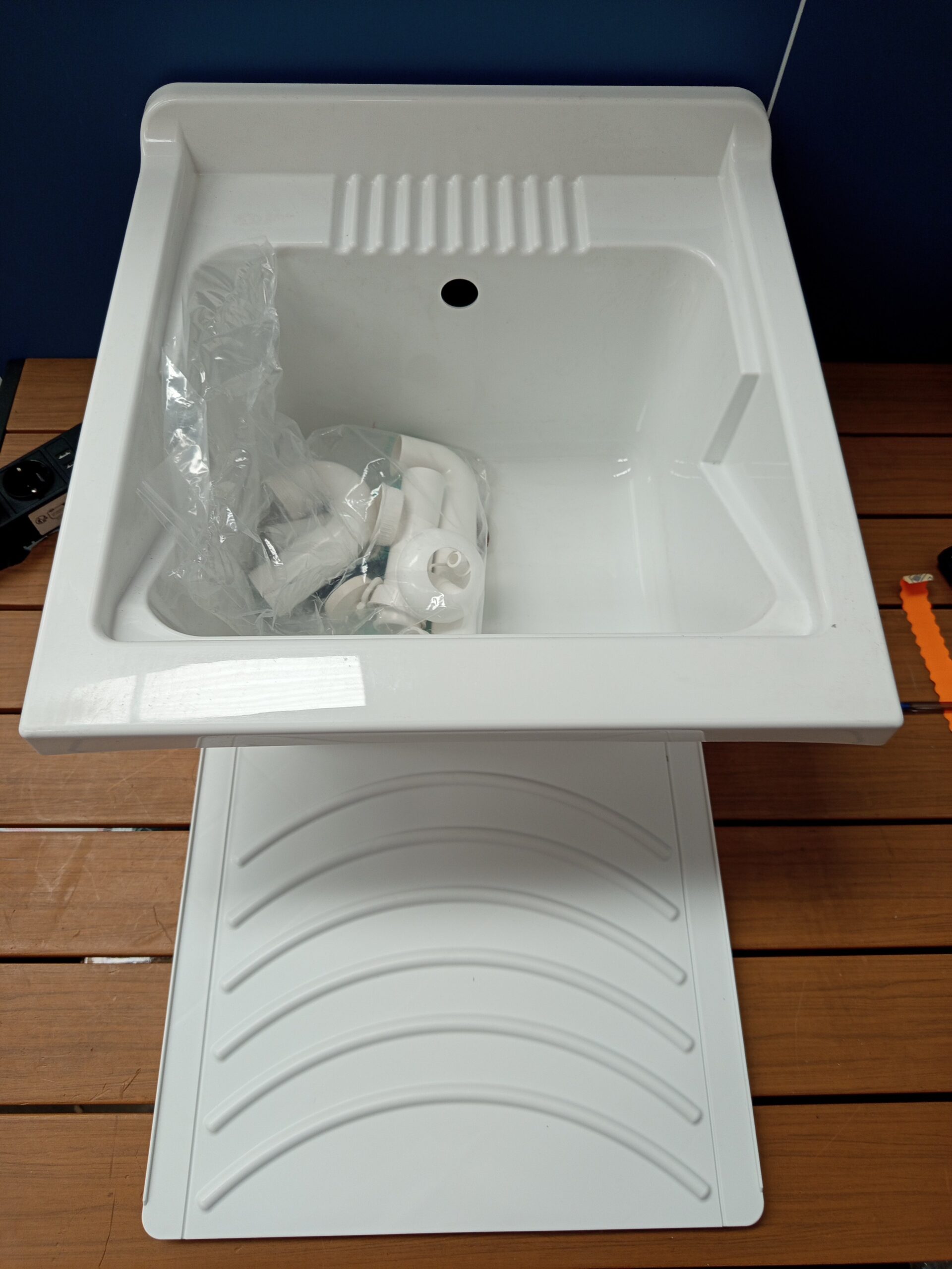 Negrari Lavabo de resina PP 45 x 50 cm - Imagen 3