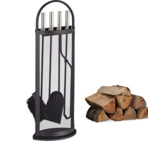 Relaxdays Set de Utensilios de Chimenea