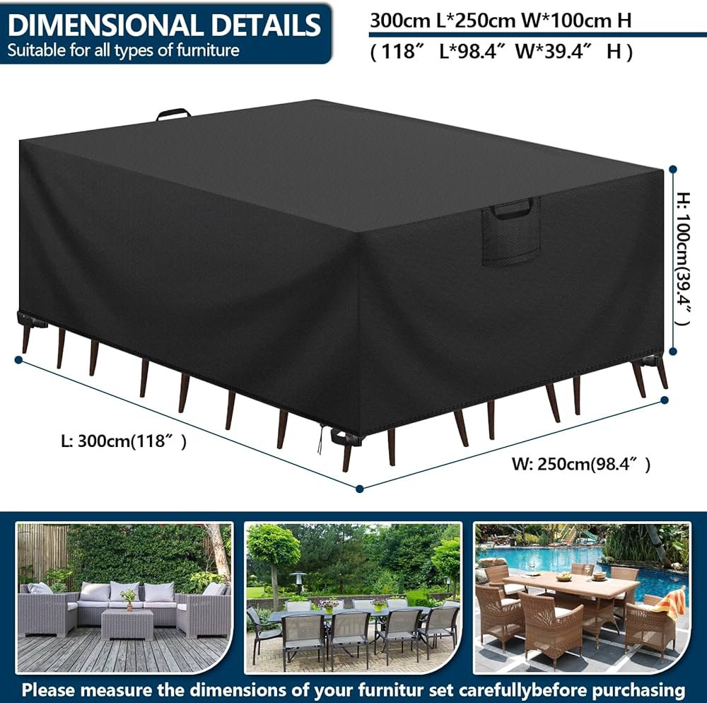 Funda Mesa Exterior - 300x250x100cm - Aujink - Imagen 3