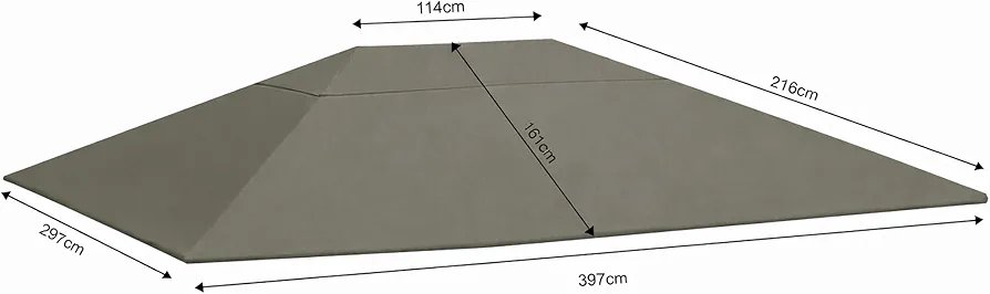 Quick Star Techo de Remplazo para Pabellón 3x4m Taupe Antiguo y Clásico Gris Pardo - Imagen 2