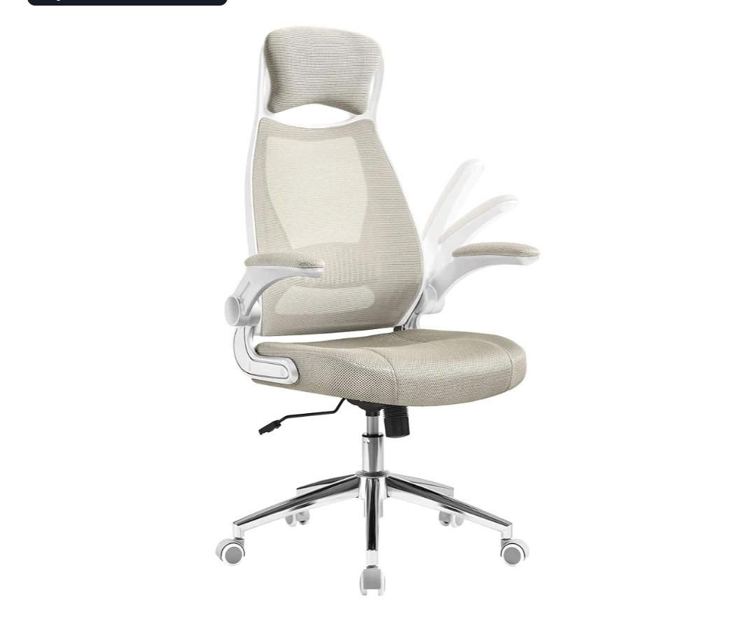 SONGMICS OBN086K01 Silla de Oficina, Silla Giratoria, con Apoyabrazos Inclinables - Imagen 2