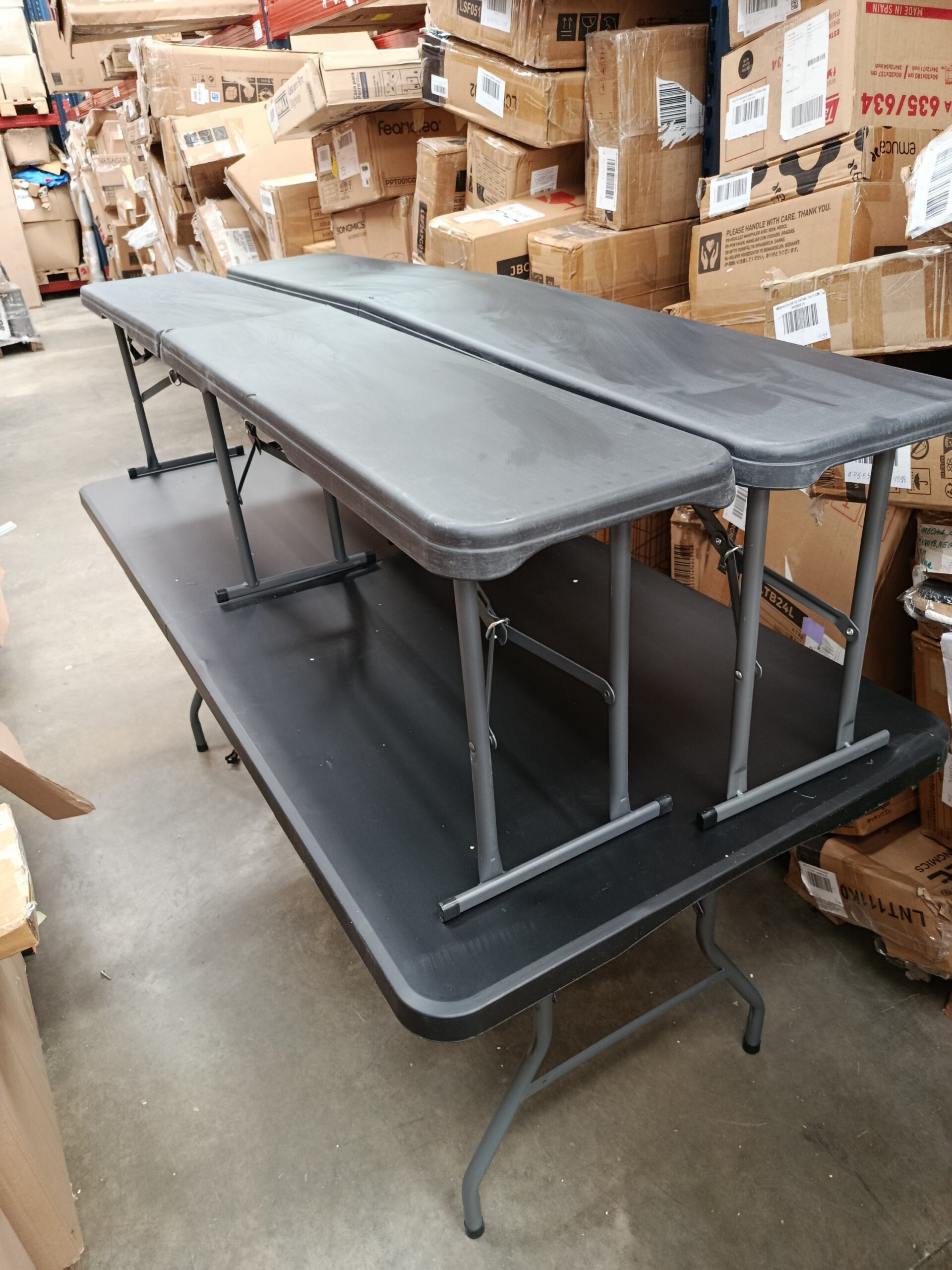 Pack 1 Mesas plegable con 2 bancos solid 180cm portátiles - Imagen 2