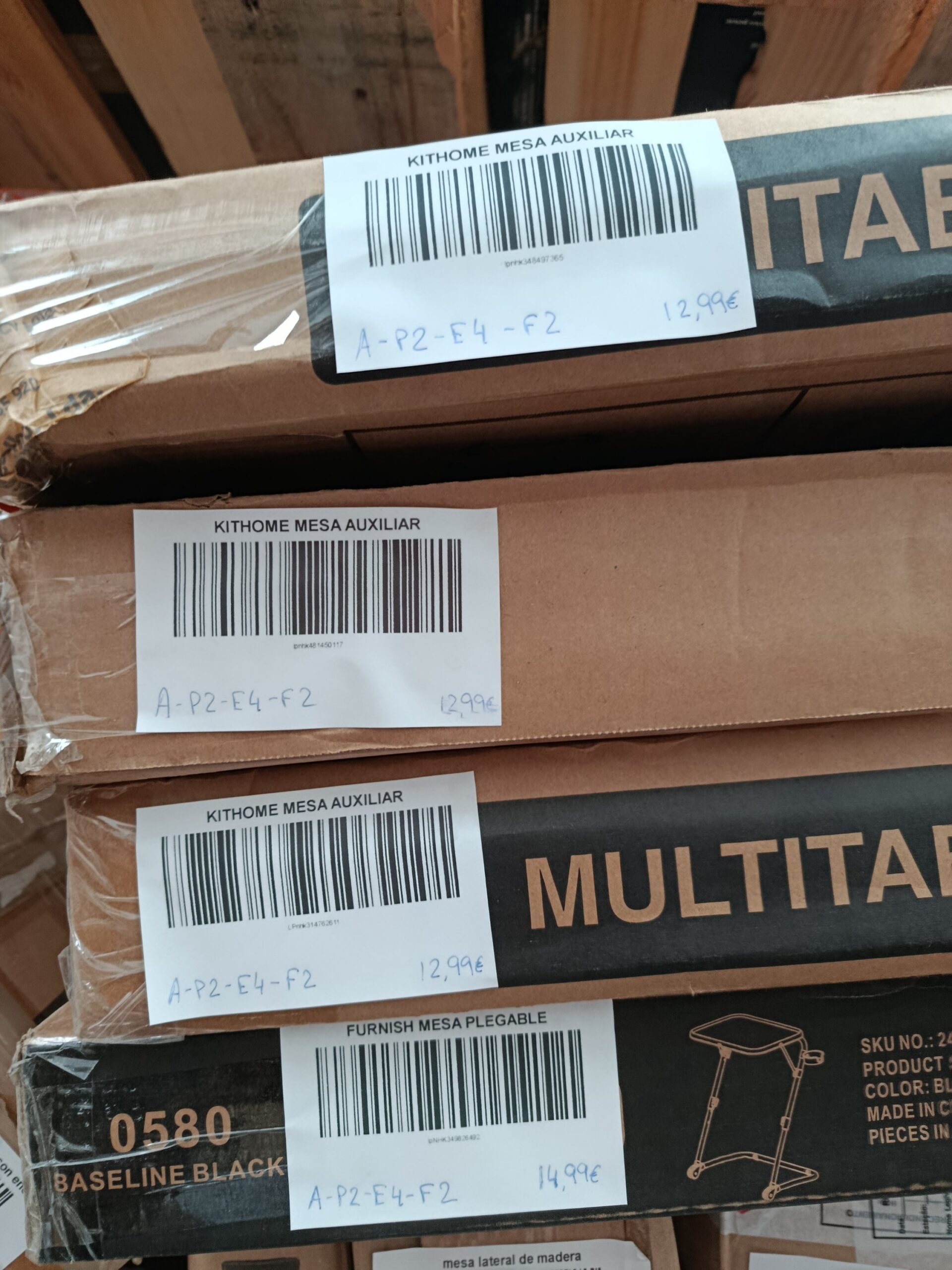 Kithome Mesa Auxiliar Plegable/Ajustable,45x49x63/68/73cm, NG - Imagen 9