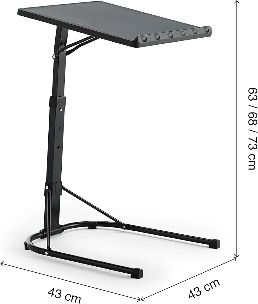Kithome Mesa Auxiliar Plegable/Ajustable,45x49x63/68/73cm, NG - Imagen 2