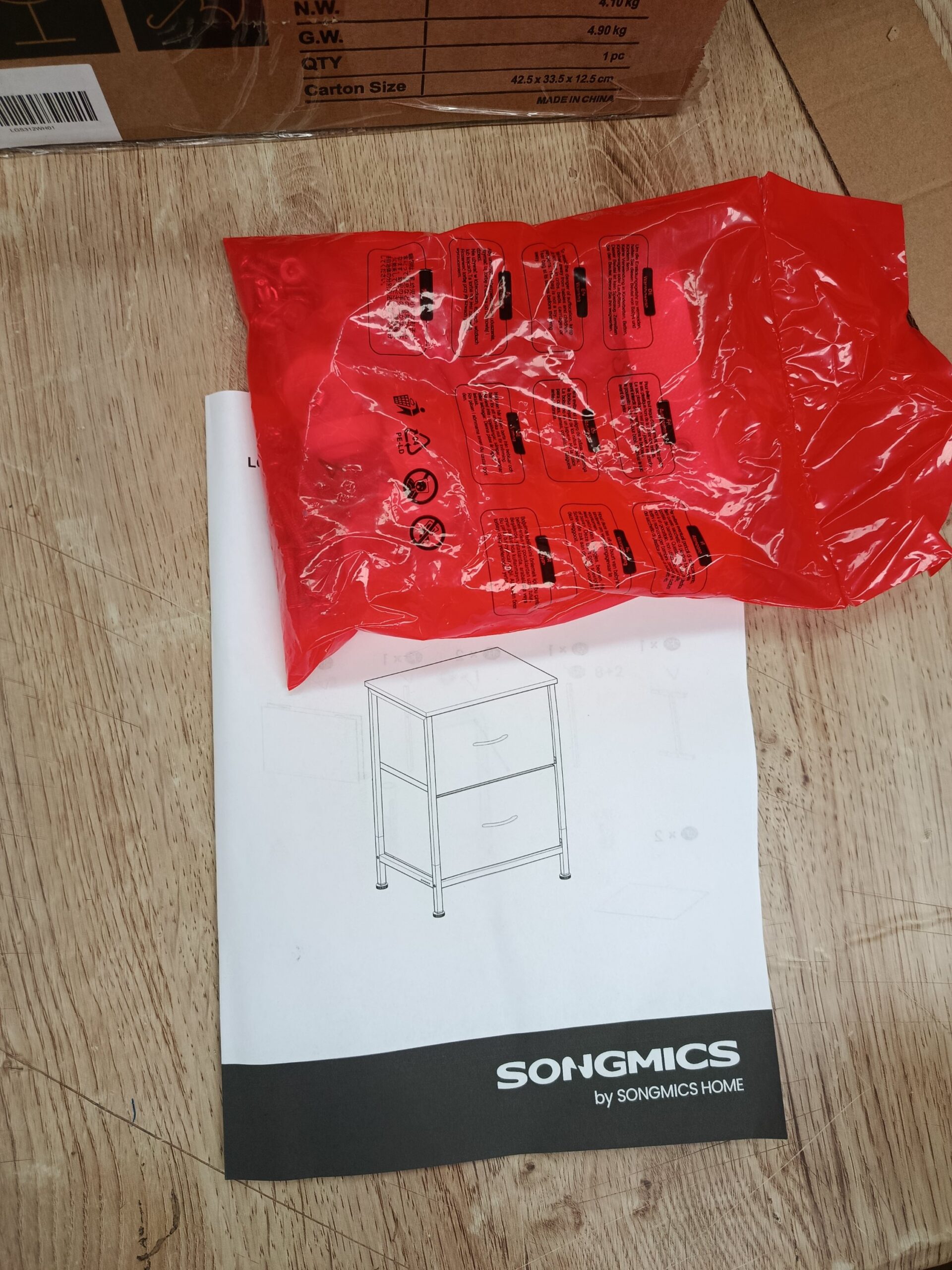 SONGMICS Cómoda, con 2 Cajones para Dormitorio, LGS312WH01 - Imagen 7