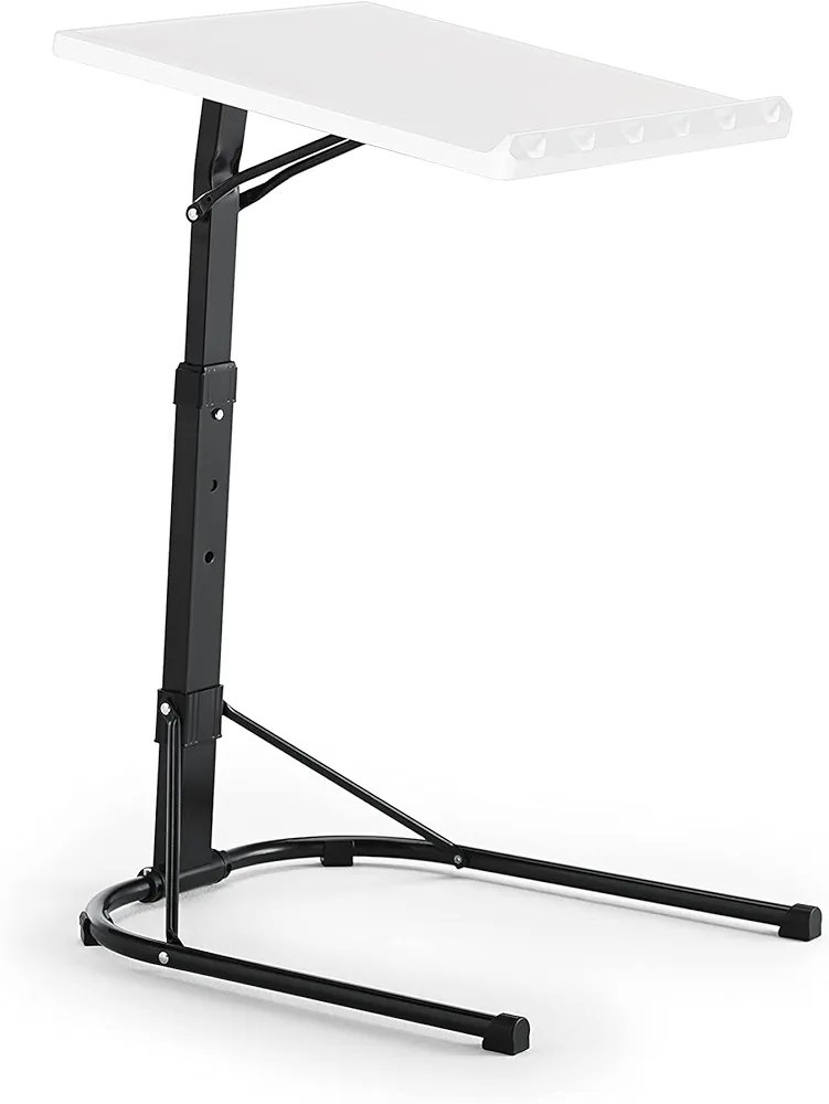KITHOME - Mesa Plegable Auxiliar con Altura Ajustable, Blanco