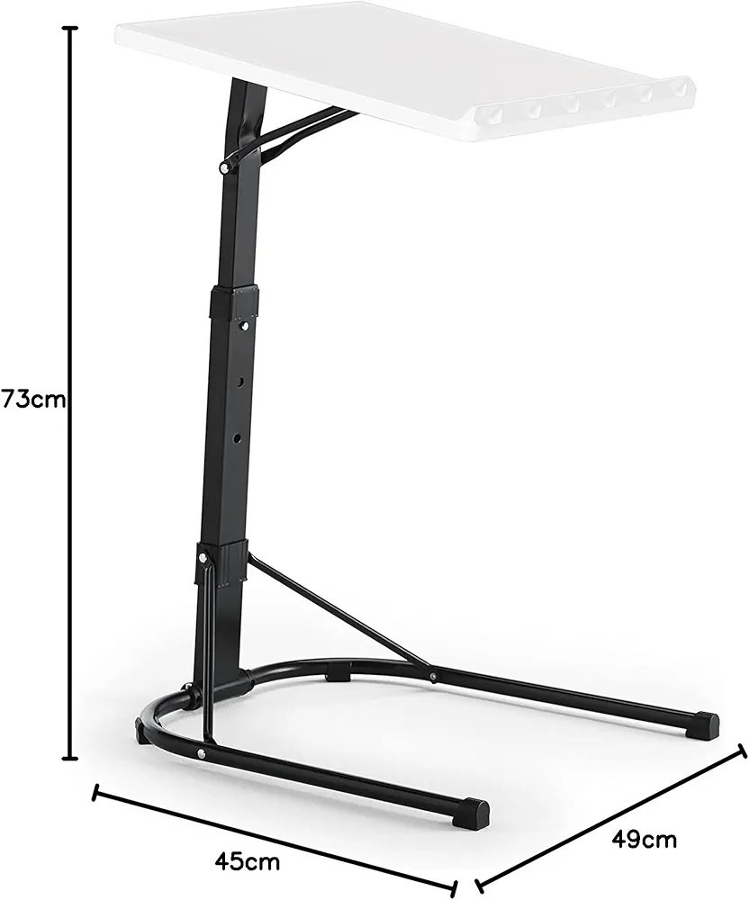 KITHOME - Mesa Plegable Auxiliar con Altura Ajustable, Blanco - Imagen 3