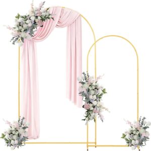 VEVOR Arco de Metal para Rosas 2 Piezas 2,2 x 1,2 m y 1,8 x 0,8 m