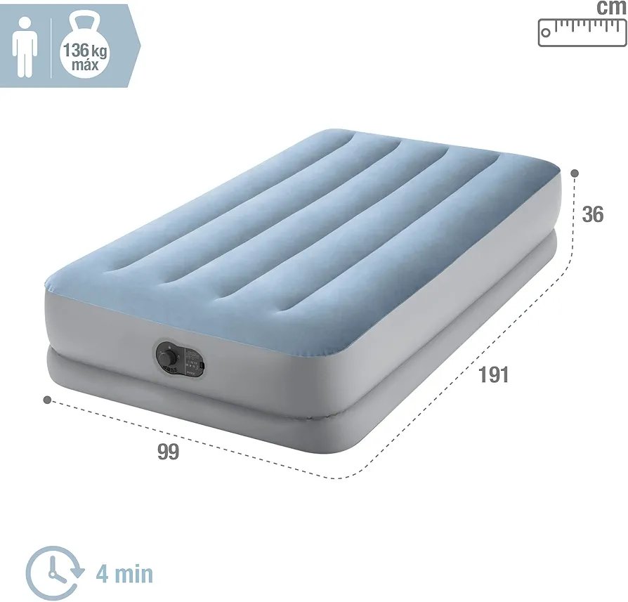Intex 64157 Colchón Hinchable Individual, con Bomba Eléctrica USB Integrada - Imagen 2