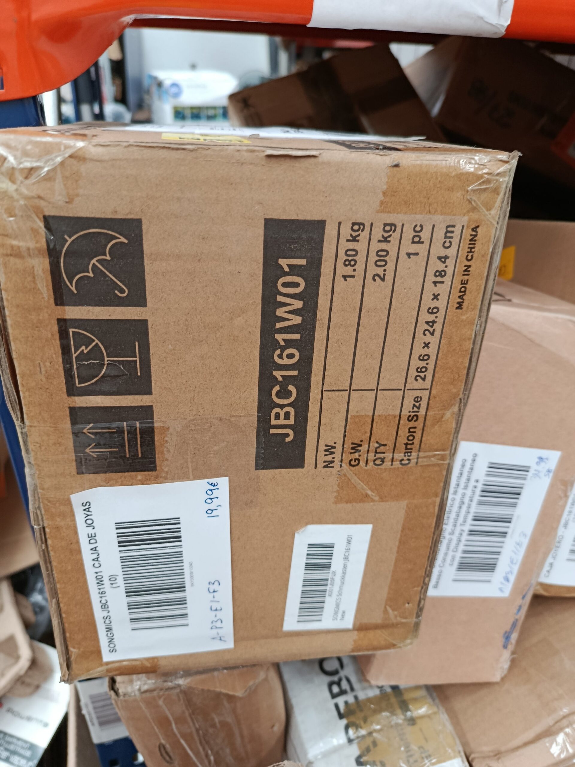 SONGMICS JBC161W01 CAJA DE JOYAS, BLANCO - Imagen 9