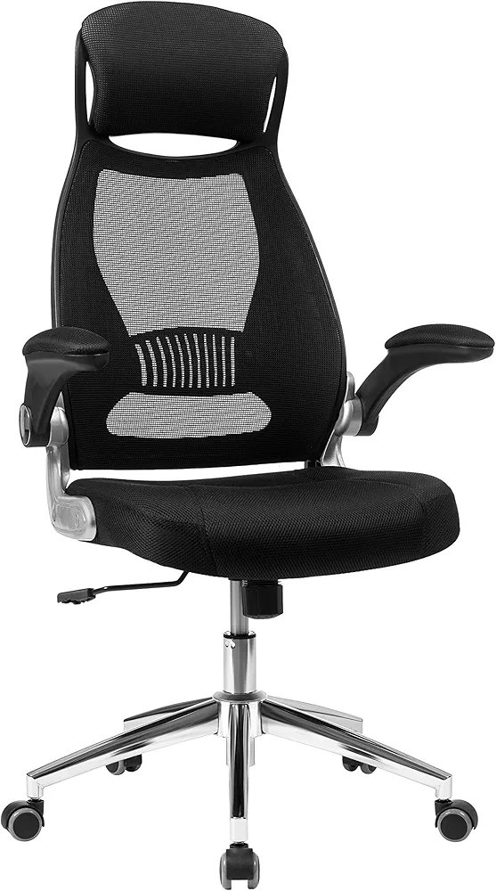 SONGMICS OBN086BH03 Silla giratoria de Oficina, Negro