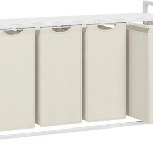 VASAGLE BLH401W01 Cesto para Ropa Sucia, Blanco Crema