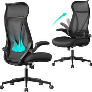 SONGMICS OBN088BH02 Silla de Oficina, Negro