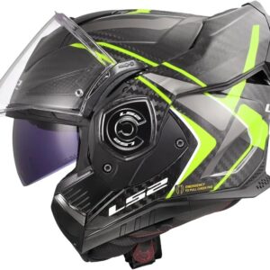 LS2, Casco Moto Modular ADVANT X CARBON FUTURE II Gloss H-V Yellow, M