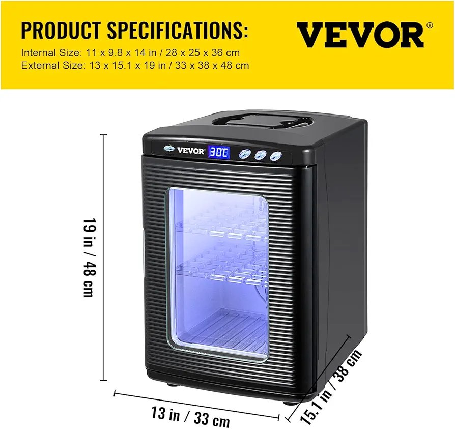 VEVOR Incubadora 5°-60°C (36-140°F), 25L - Imagen 2
