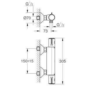 Grohe Grohtherm 800 Termostato de ducha 1/2.