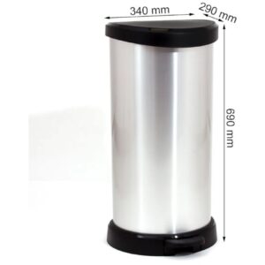 Curver Cubo de Basura con Pedal, Metal, 40 L.