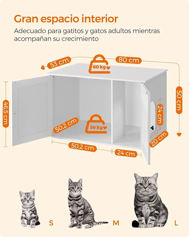 Mueble Arenero para Gatos - PCL002W01 - FEANDREA - Imagen 2