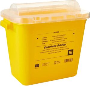 Teqler Depósito de basura de 10 litros, color amarillo