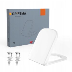 Asiento de inodoro cuadrado GRIFEMA blanco