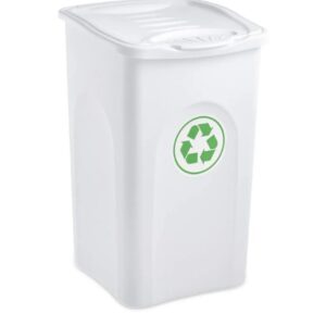 Stefanplast – Cubo de Basura, 50 L, Color Blanco