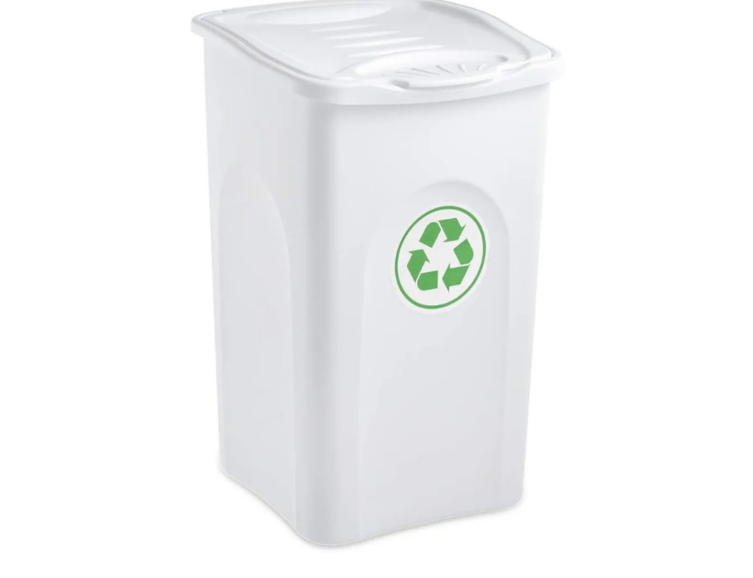 Stefanplast – Cubo de Basura, 50 L, Color Blanco
