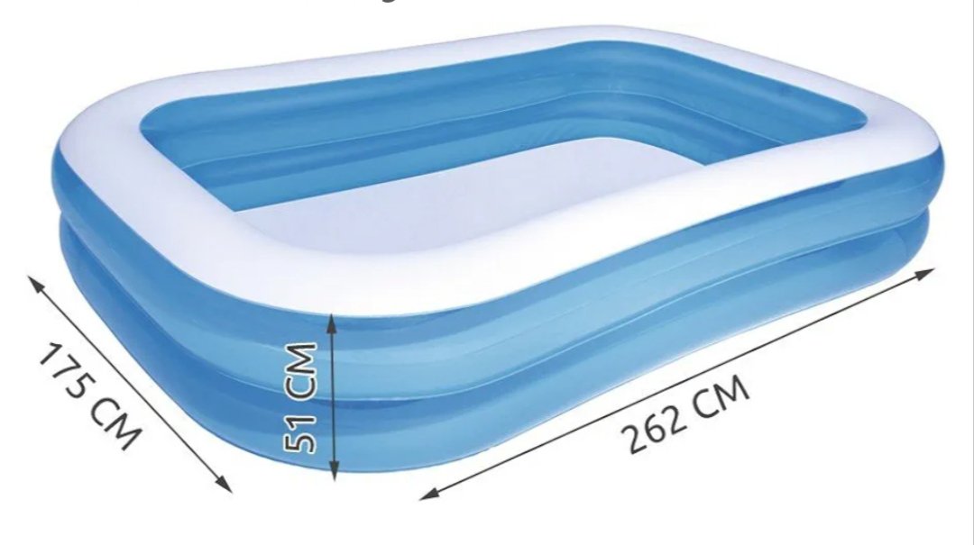 Piscina inflable rectangular 262x175x51cm - Imagen 2