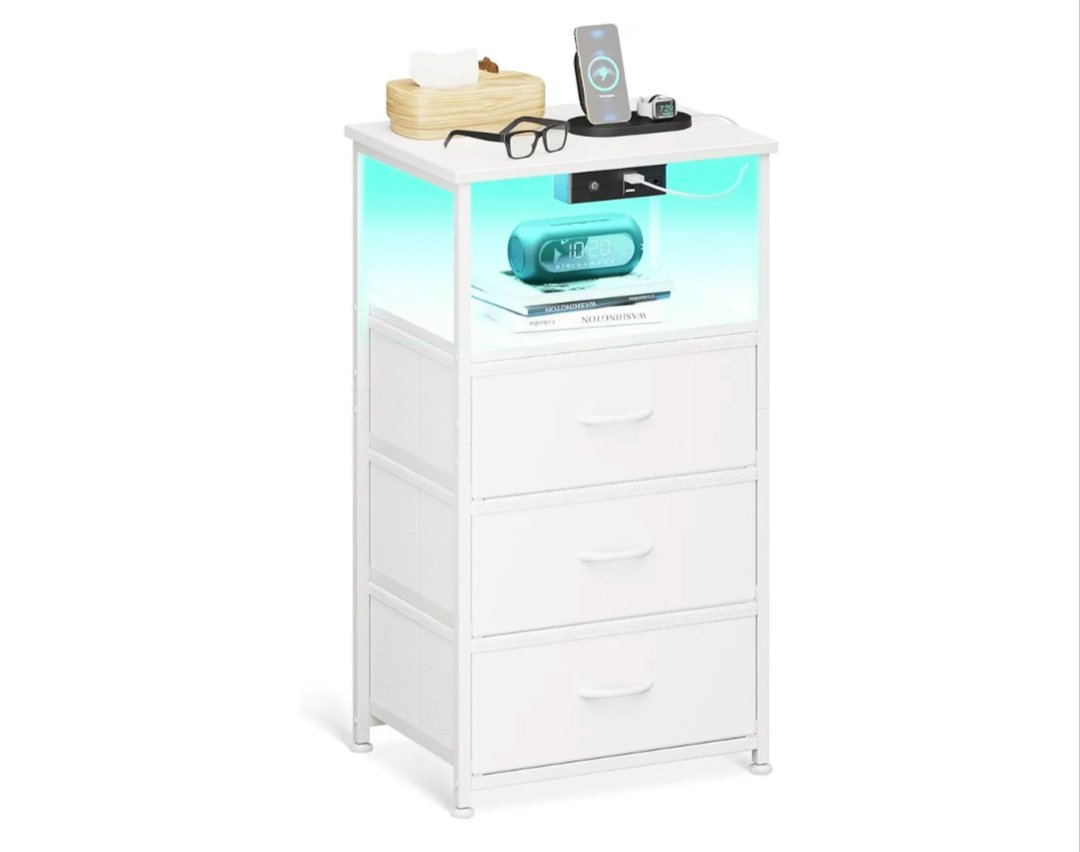 Coleshome Mesitas de Noche Blanco