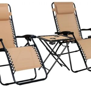 Amazon Basics sillas con gravedad cero y mesa