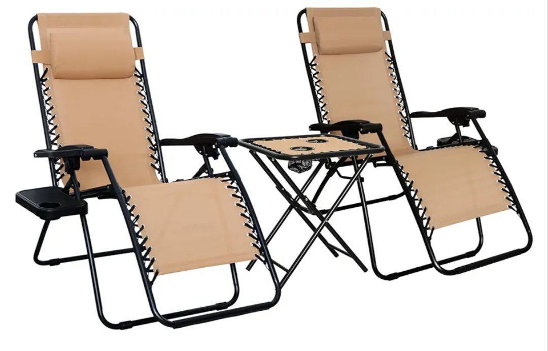 Amazon Basics sillas con gravedad cero y mesa
