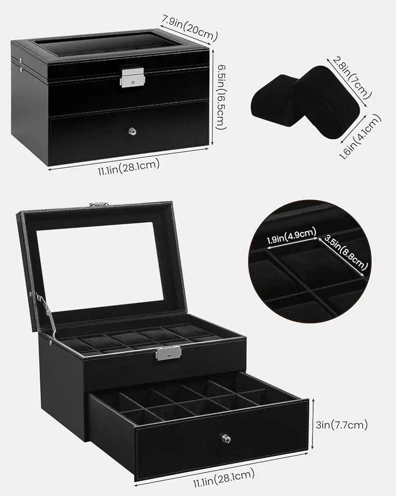 Uten Caja de Relojes con 20 Compartimentos - Imagen 2