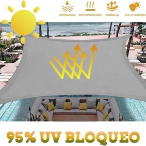 Dripex Toldo Vela Rectangular 3x5 m,  Color Gris