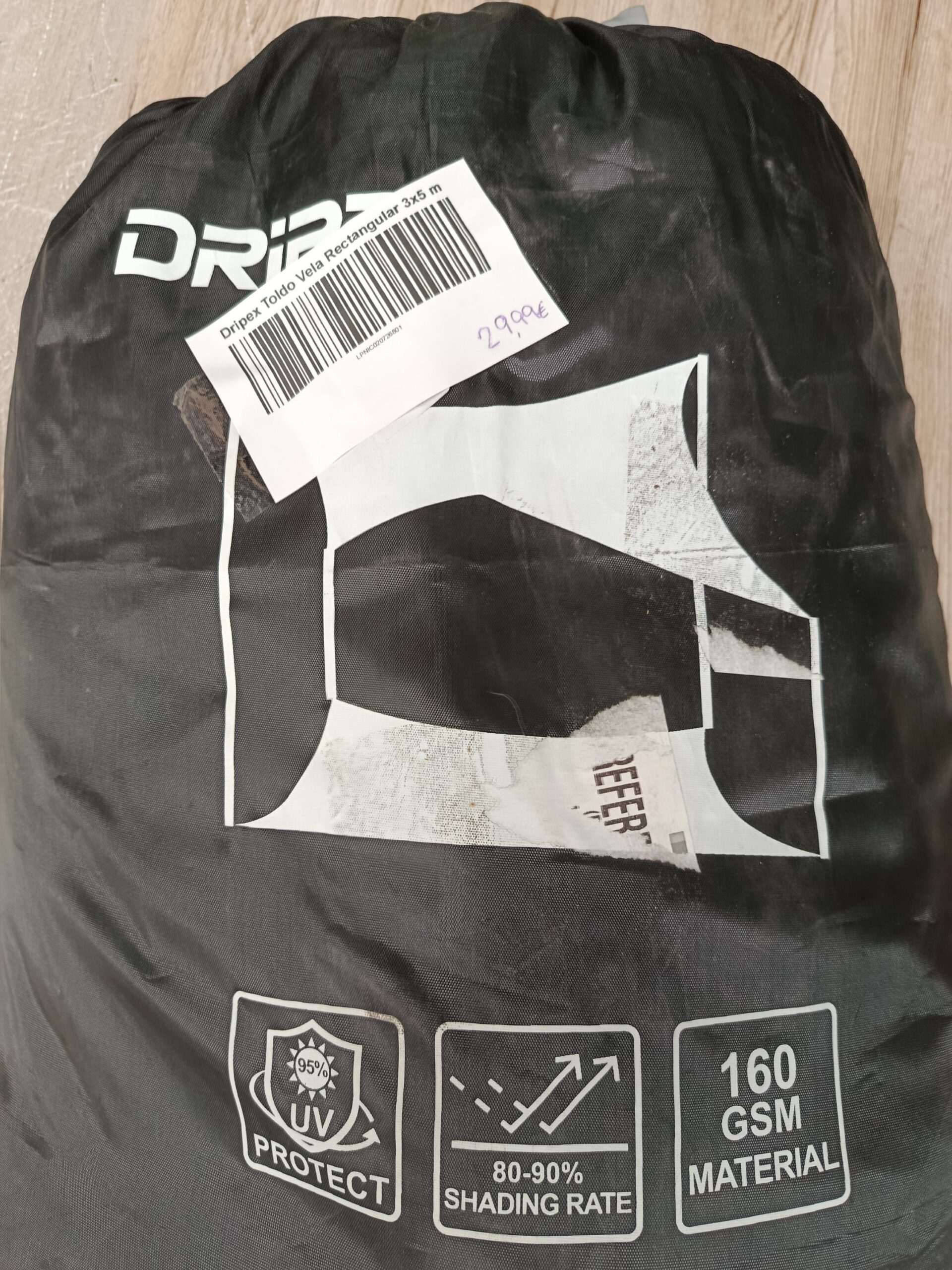 Dripex Toldo Vela Rectangular 3x5 m, Color Gris - Imagen 7