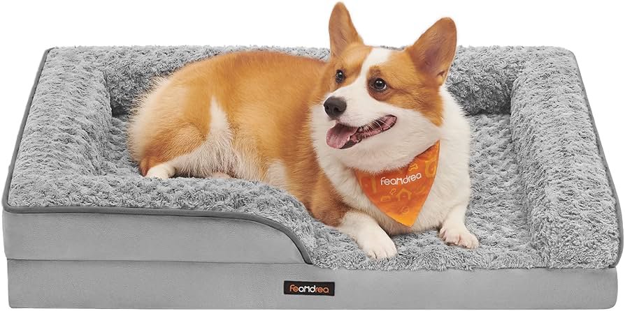 Feandrea PGW252G01 Cama Perro Mediano, Gris Paloma