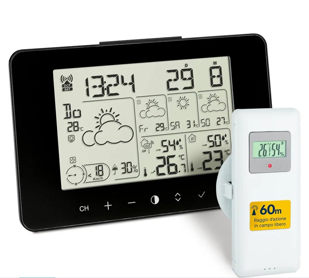 TFA Dostmann Meteotime Primo Negro LCD Batería.