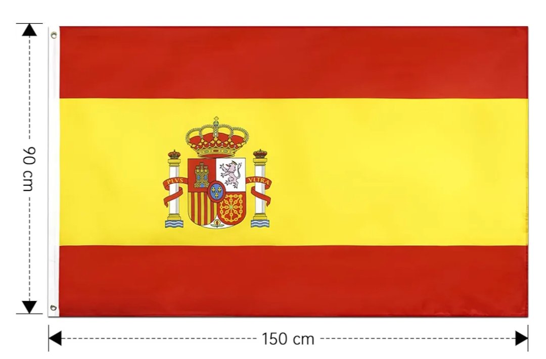 2 Piezas 90 x 150 cm Bandera de España Grande con Anillos Duraderos. - Imagen 2