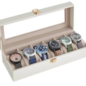 SONGMICS JWB006W01 Caja de Relojes con 6 Compartimentos.