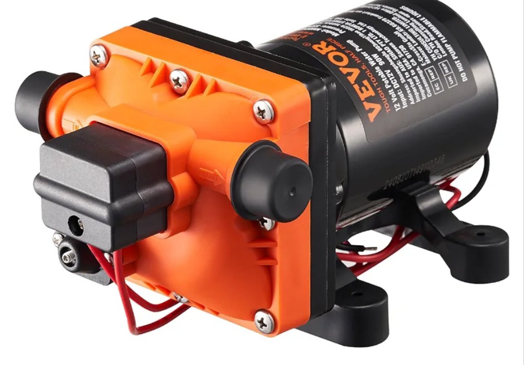 VEVOR Bomba de Diafragma 12 V 11,36 L/min, Bomba de Agua de 4 Cámaras..