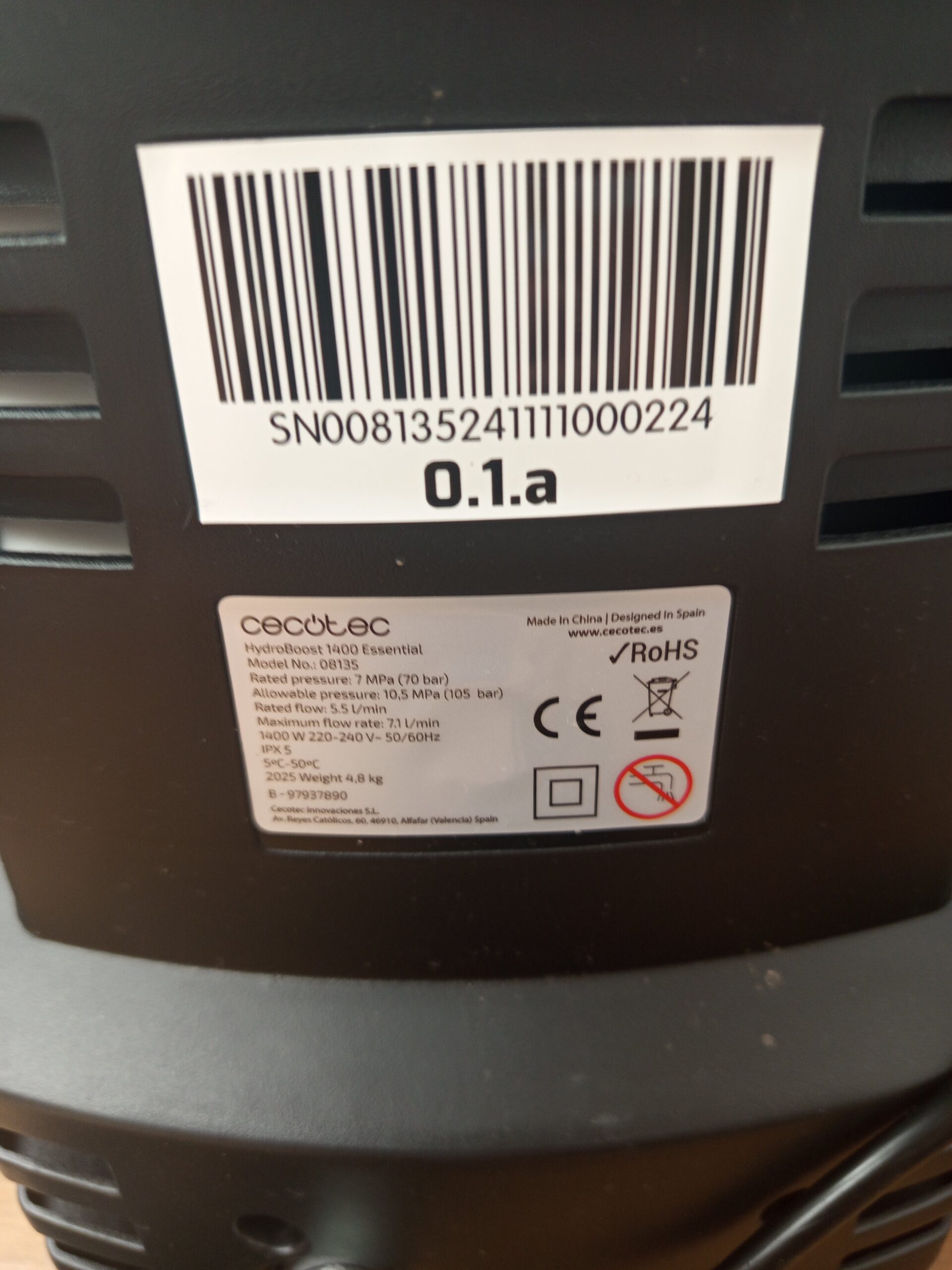 Cecotec HydroBoost 1400W 105 Bares - Imagen 6