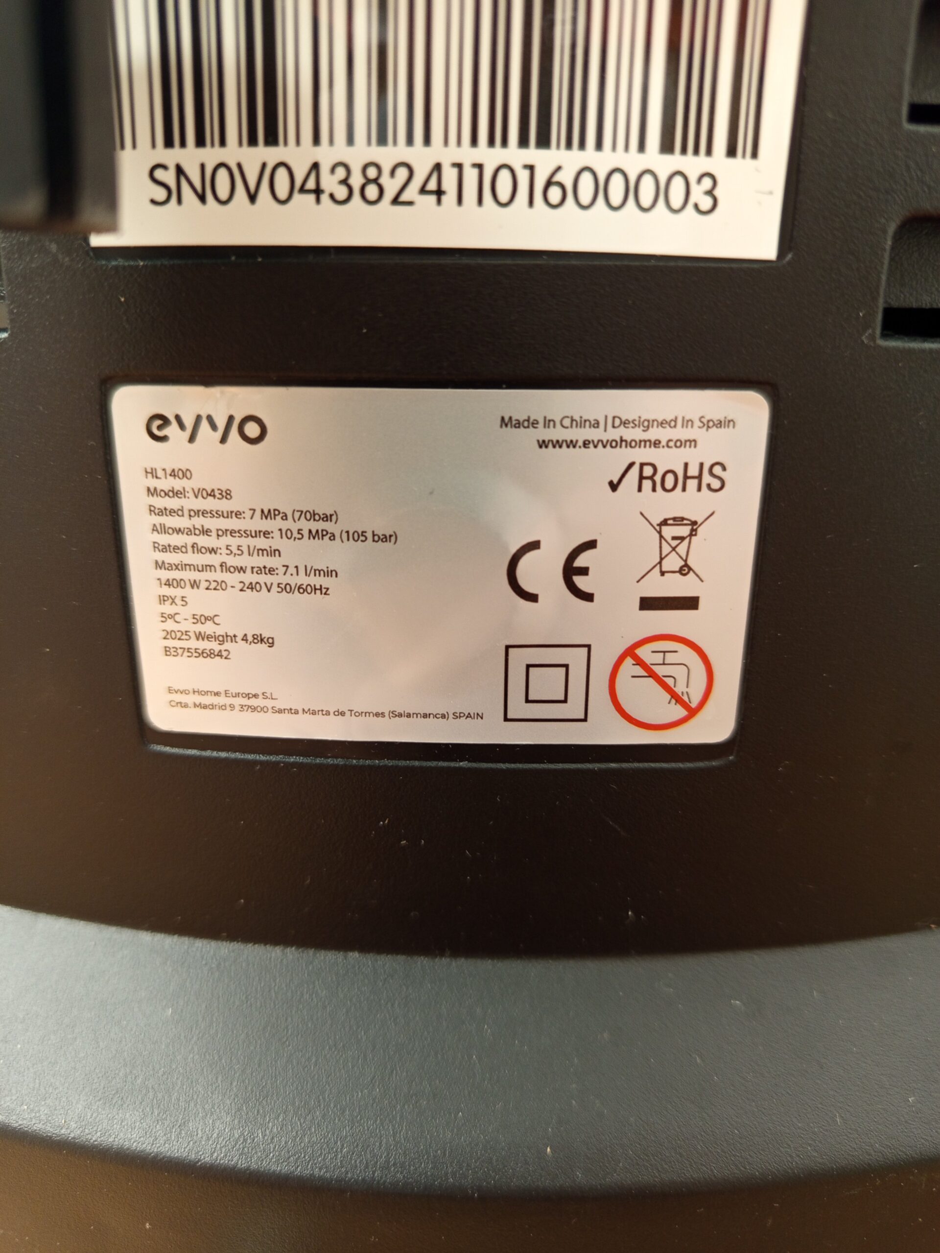 EVVO Hidrolimpiadora Espumadora HL1400, 1400W, 105 Bares, 426 l/h.. - Imagen 6