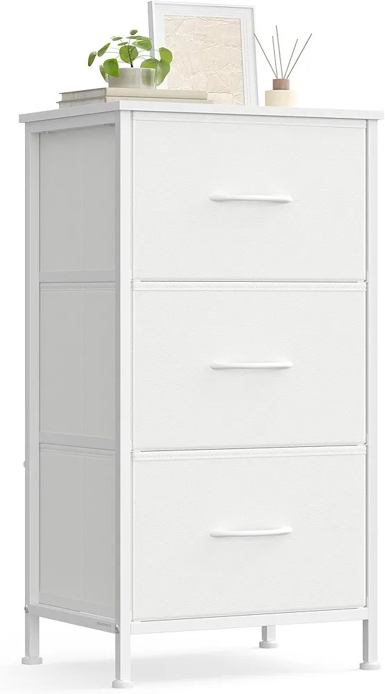 Cómoda 3 Cajones de Tela - LGS313WH01 - SONGMICS