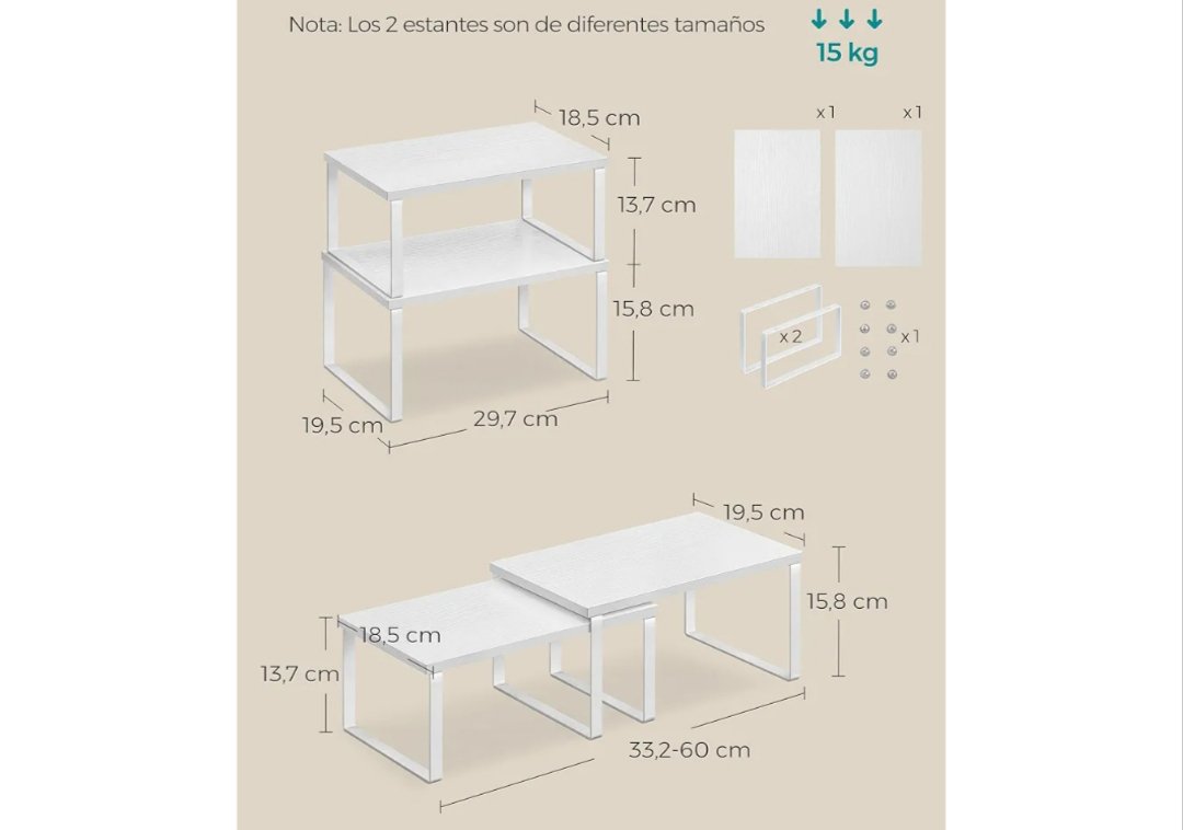 SONGMICS Estante para Especias KCS02W01 - Imagen 2