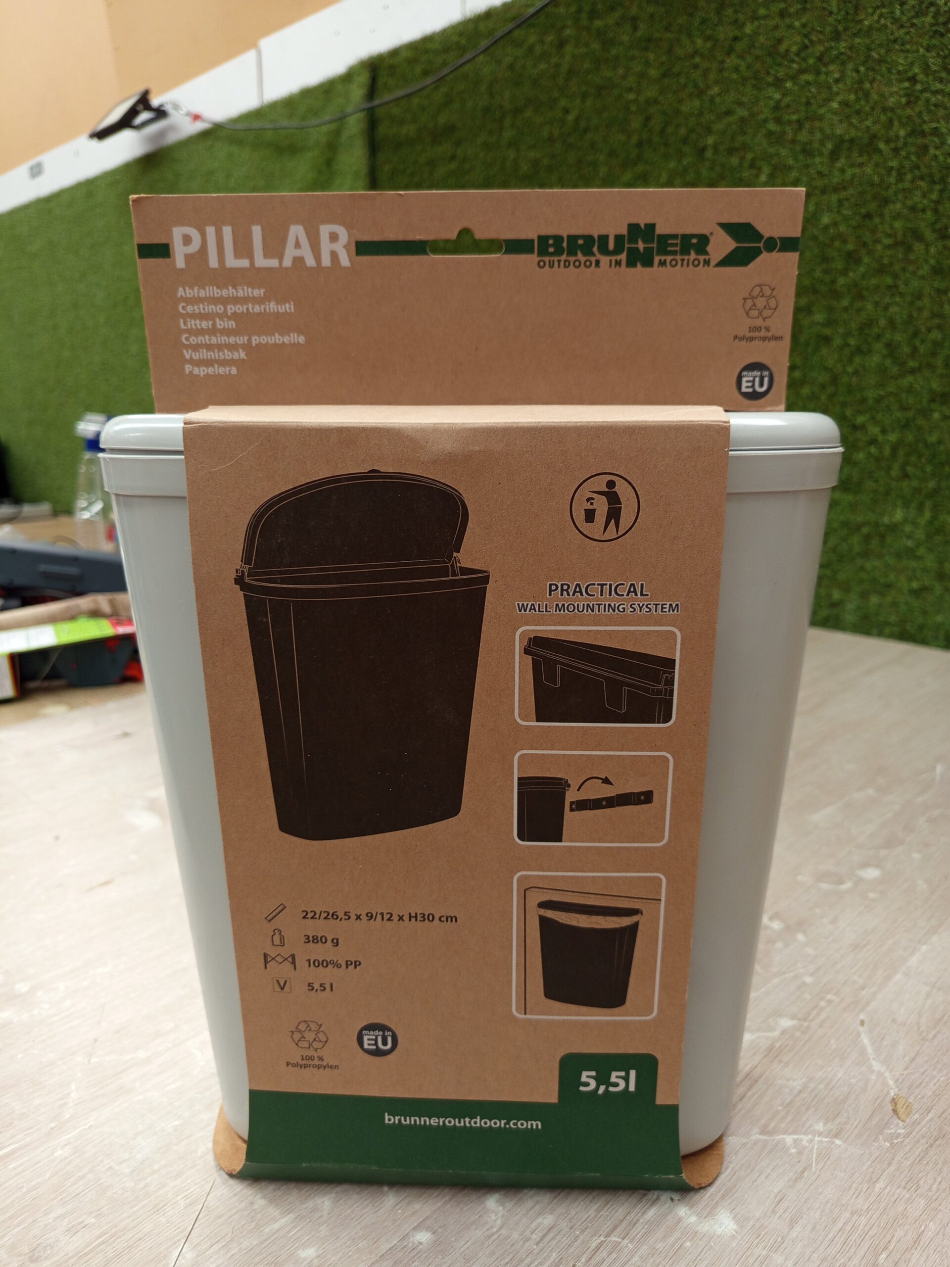 Brunner Pillar Abfalleimer + Halterung Müll Cubo de Basura - Imagen 3