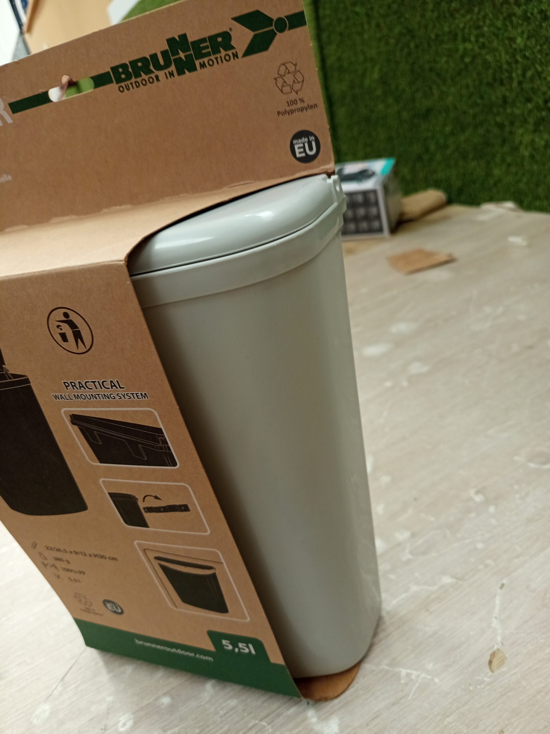 Brunner Pillar Abfalleimer + Halterung Müll Cubo de Basura - Imagen 5